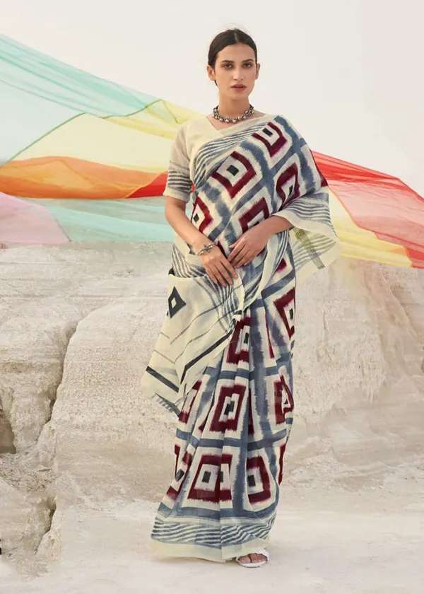 Handicraft_Women's_Block_Print_Pure_Soft_Cotton_Saree_With_Blouse_Piece_With_Blouse_Piece